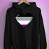 Asexual Pride 8-Bit Pixel Heart Hoodie - Black